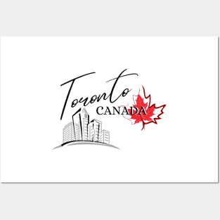 Toronto Canada / Toronto City Illustration / Red Maple leaf Posters and Art